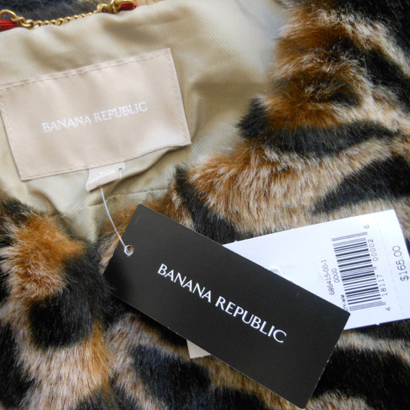 BANANA REPUBLIC Faux-Fur Animal Print Jacket XS - Picture 5 of 5